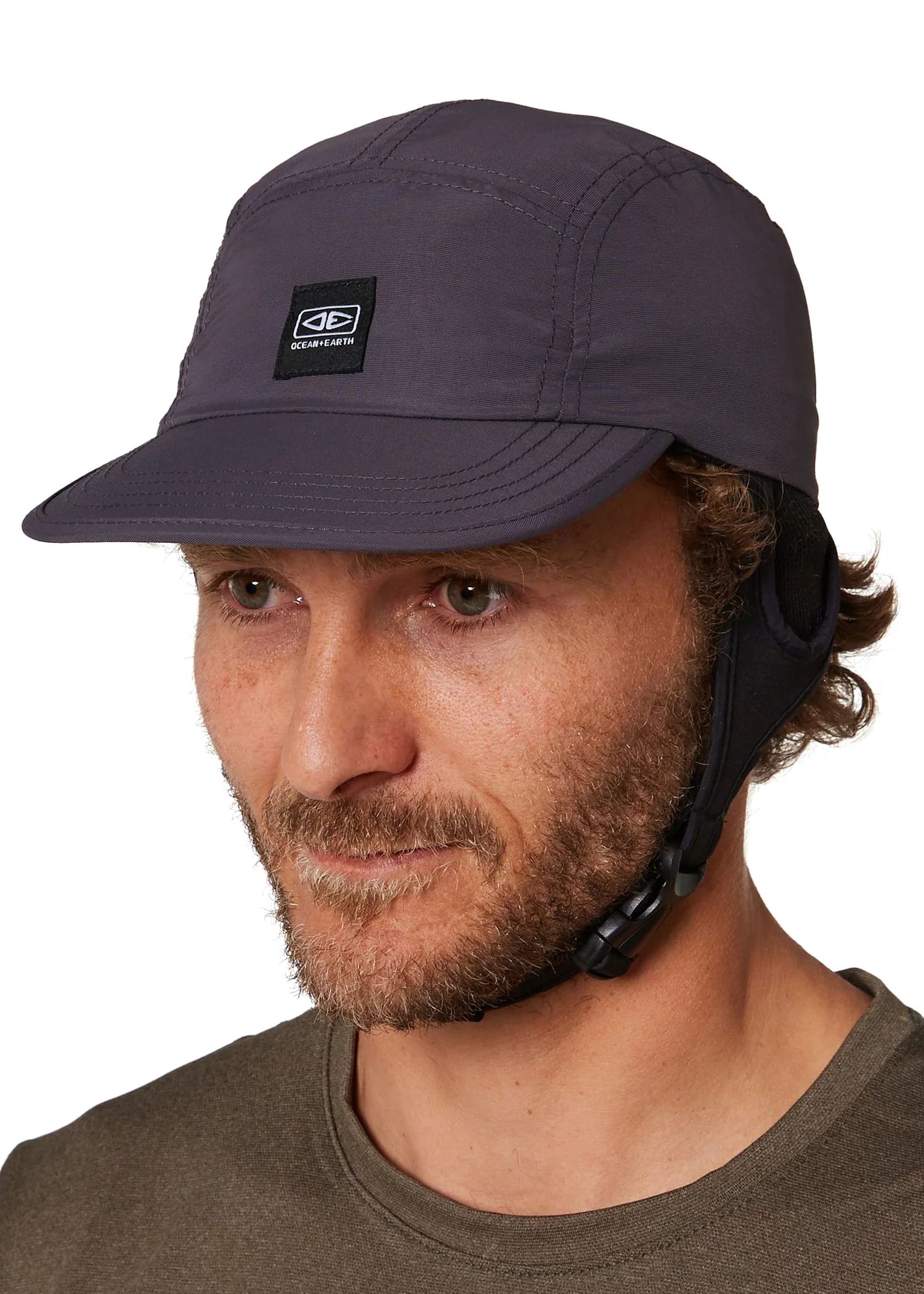 Ocean & Earth Indo 5 Panel Chin Strap Surf Cap Chr