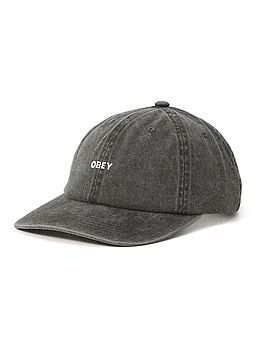 Obey Pigment Bold 6 Panel Strapback Cap Pigment Black