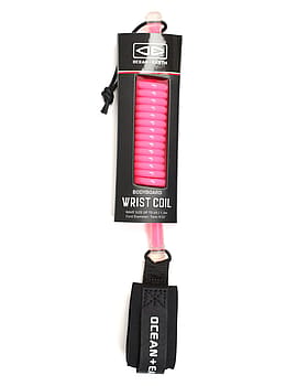 Ocean & Earth Basic Bodyboard Coiled Leash Pink