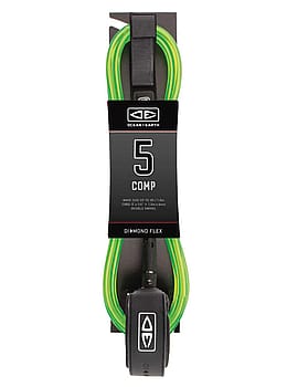 Ocean & Earth Comp 5ft Surfboard Leash Lime