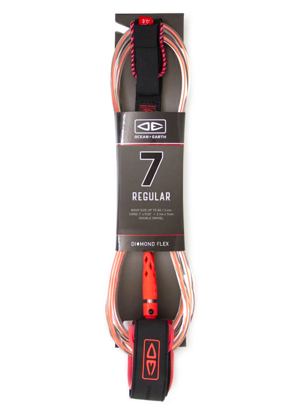 Ocean & Earth Regular 7ft Surfboard Leash Coral