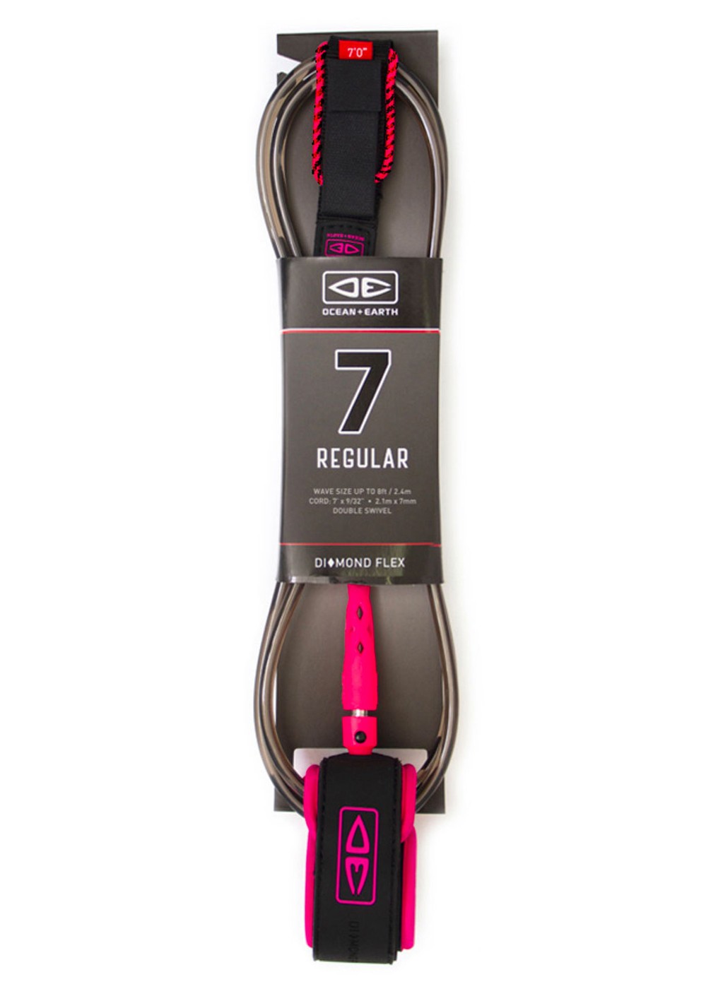 Ocean & Earth Regular 7ft Surfboard Leash Pink