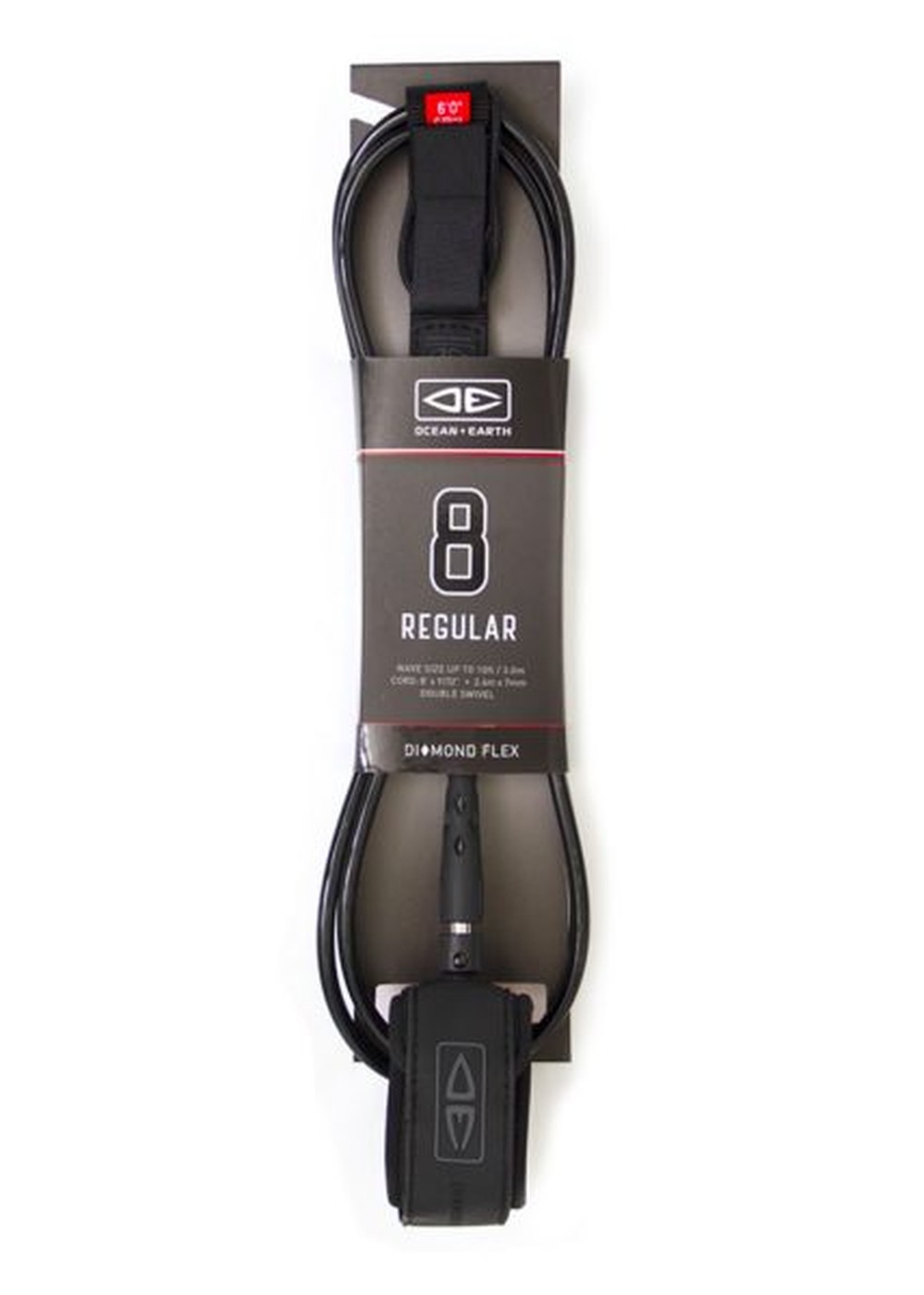 Ocean & Earth Regular Surfboard Leash 8ft Black