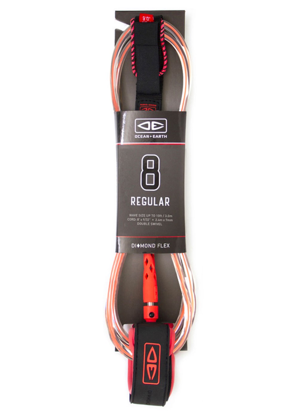 Ocean & Earth Regular 8ft Surfboard Leash Coral