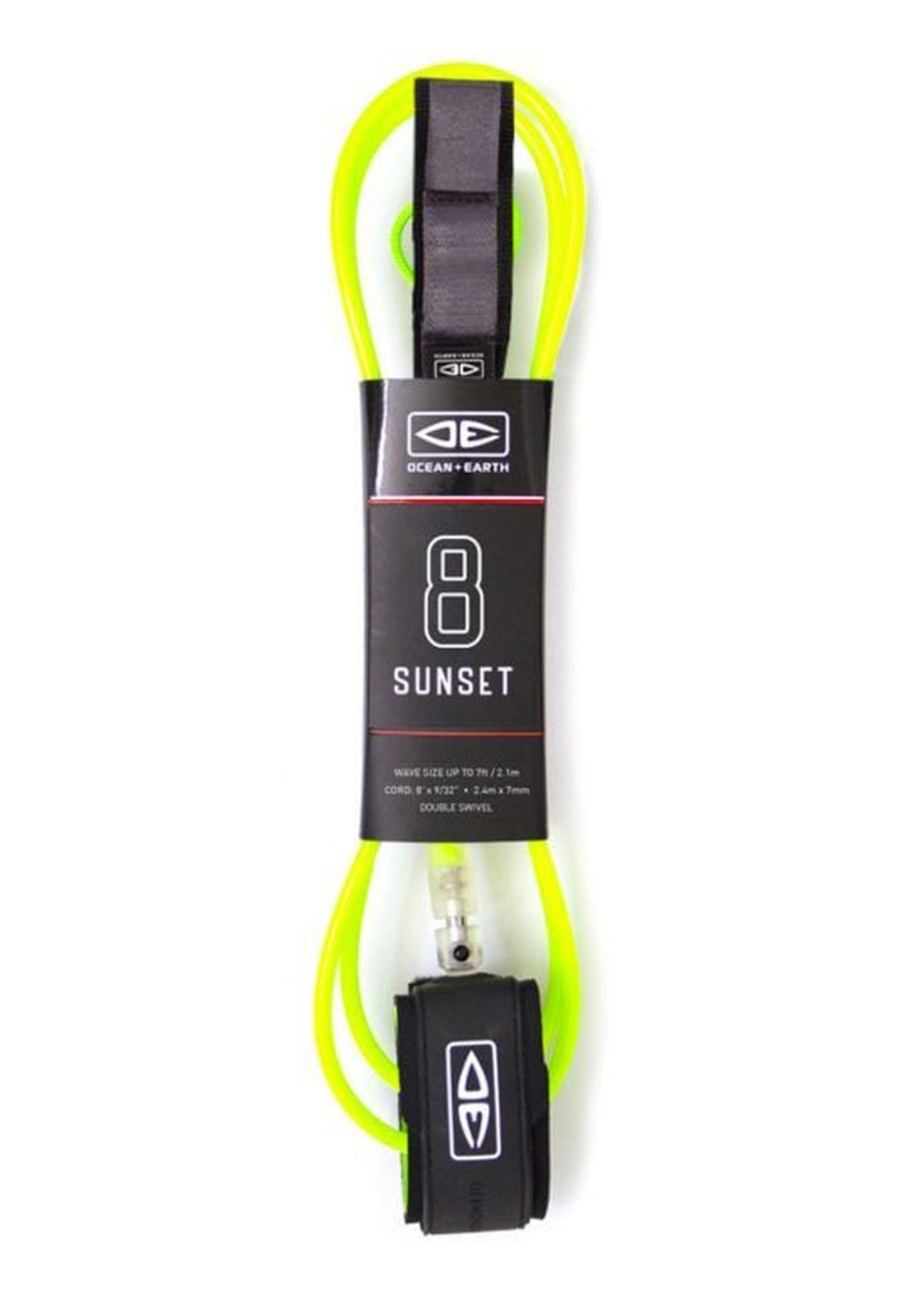 Ocean & Earth Sunset Surfboard Leash 8Ft 0 Lime