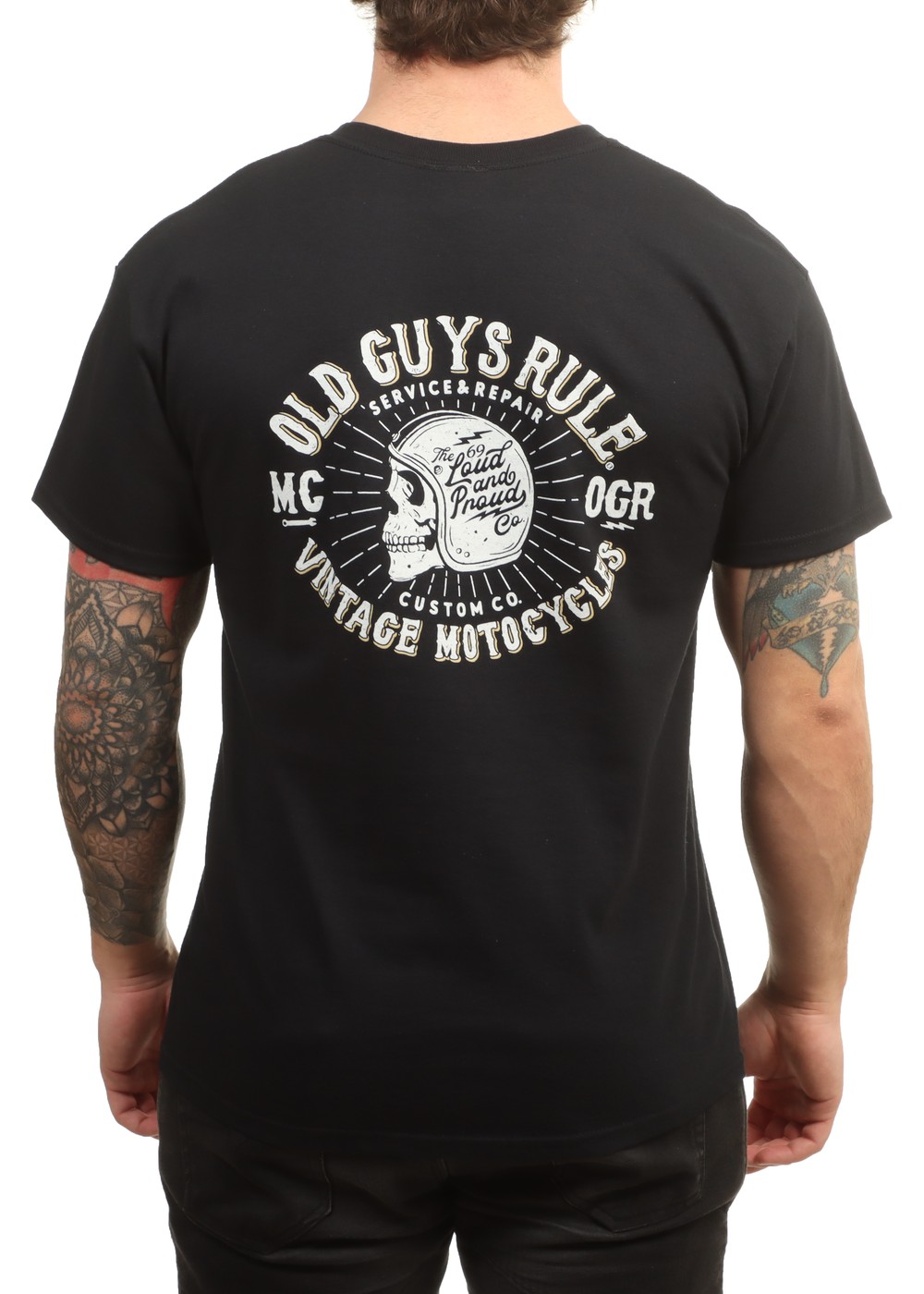 Old Guys Rule Vintage Motorcycles Tee Black