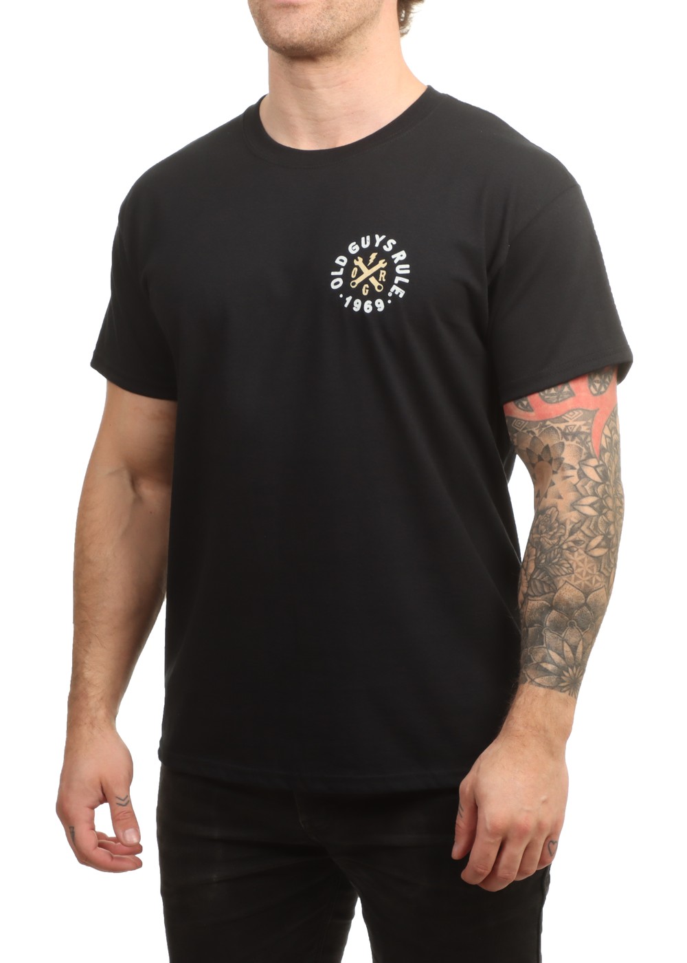 Old Guys Rule Vintage Motorcycles Tee Black