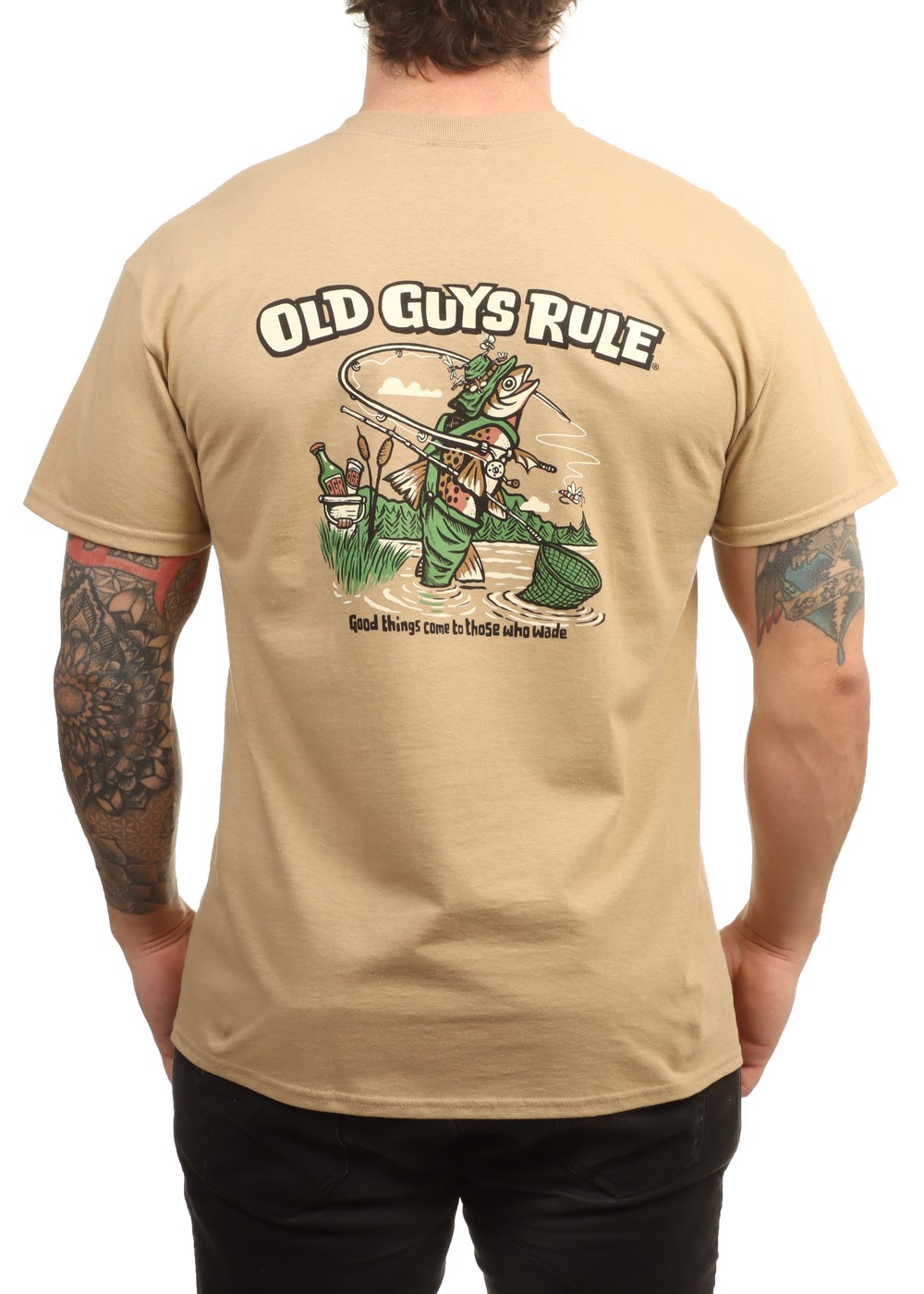 Old Guys Rule Good Things Come Tee Tan
