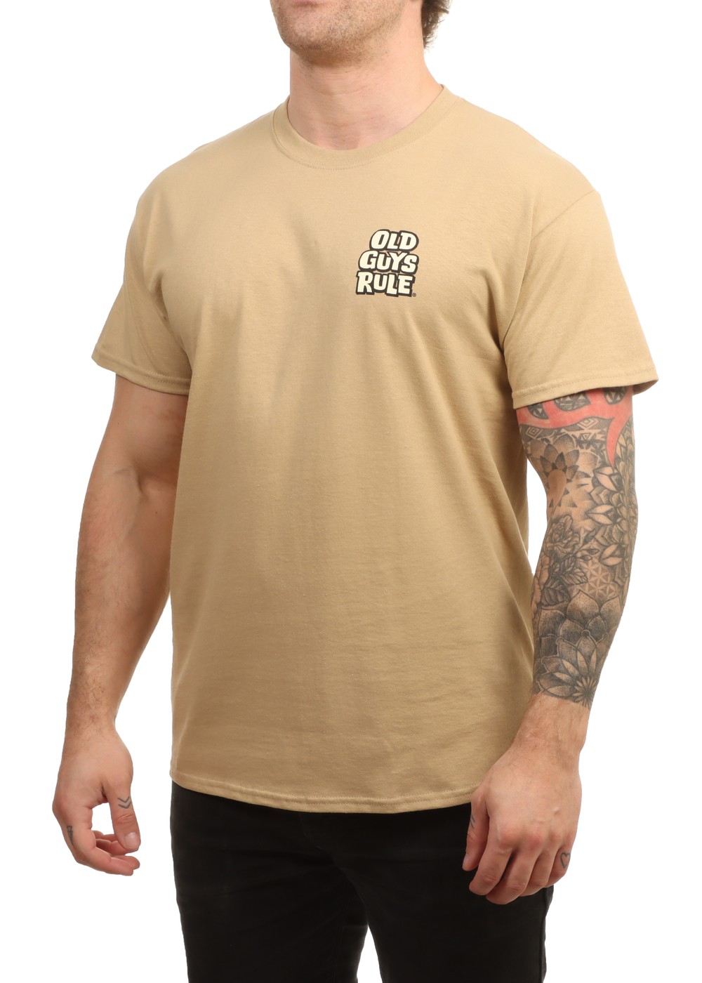 Old Guys Rule Good Things Come Tee Tan