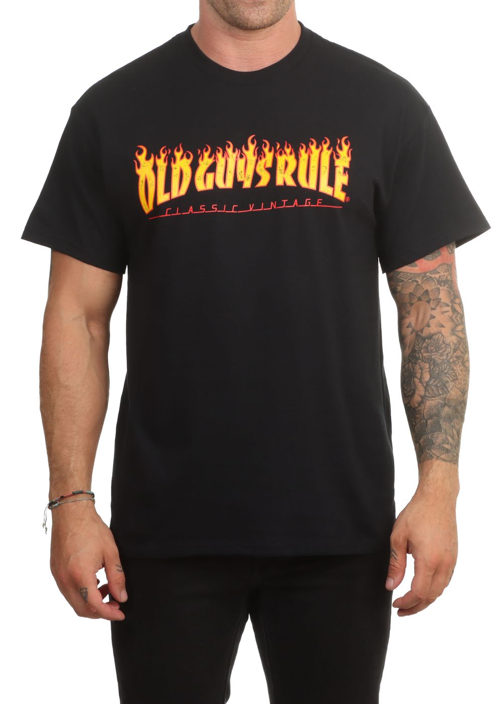 Old Guys Rule Red Hot Tee Black