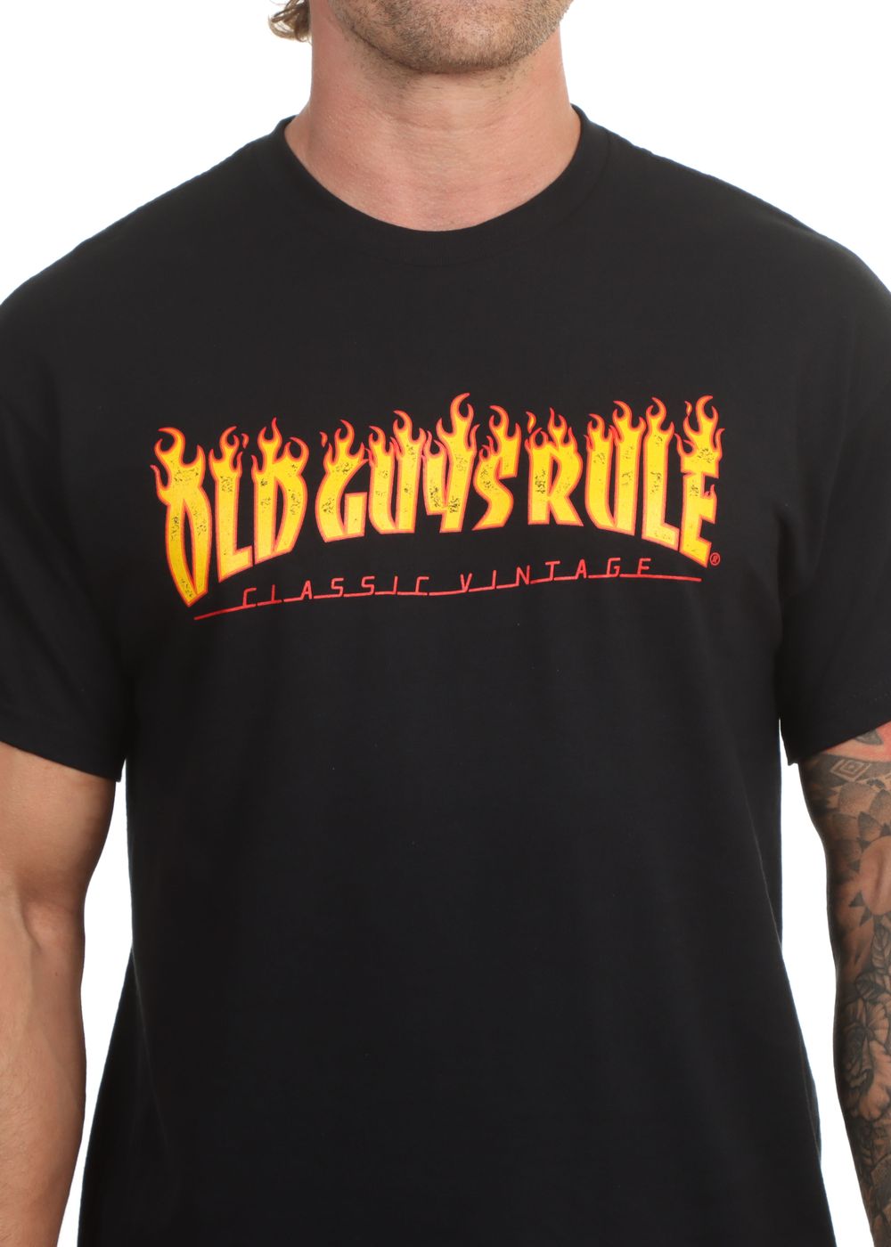 Old Guys Rule Red Hot Tee Black