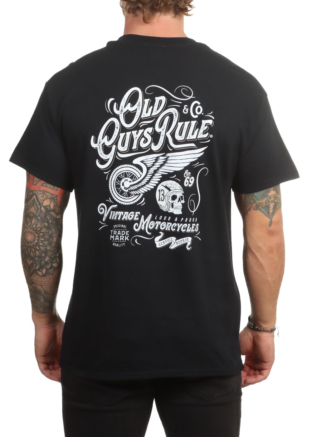 Old Guys Rule Vintage Motorcycles IV Tee Black