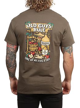 Old Guys Rule Five A Day IV Tee Olive