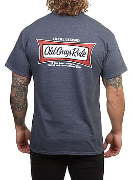Old Guys Rule Local Legend V Tee Heather Navy