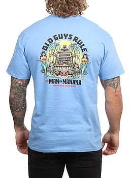 Old Guys Rule Aloha Lounge II Tee Carolina Blue