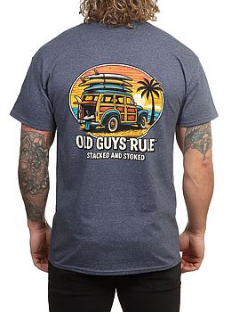 Old Guys Rule Stacked And Stoked Tee Navy
