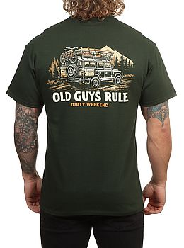 Old Guys Rule Dirty Weekend V Tee Forest Green