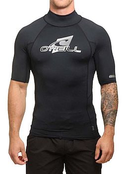 ONeill Short Sleeve Rash Vest Turtleneck Black