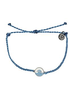 Pura Vida Make Waves Silver Bracelet Denim
