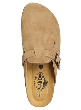 Plakton Blogg Suede Clogs Tan