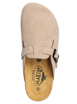 Plakton Blogg Suede Clogs Stone