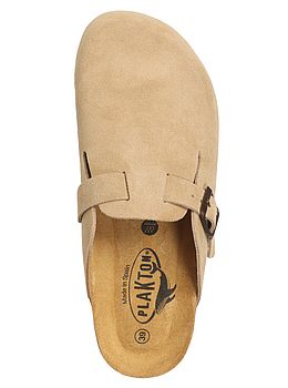 Plakton Blogg Suede Clogs Tan