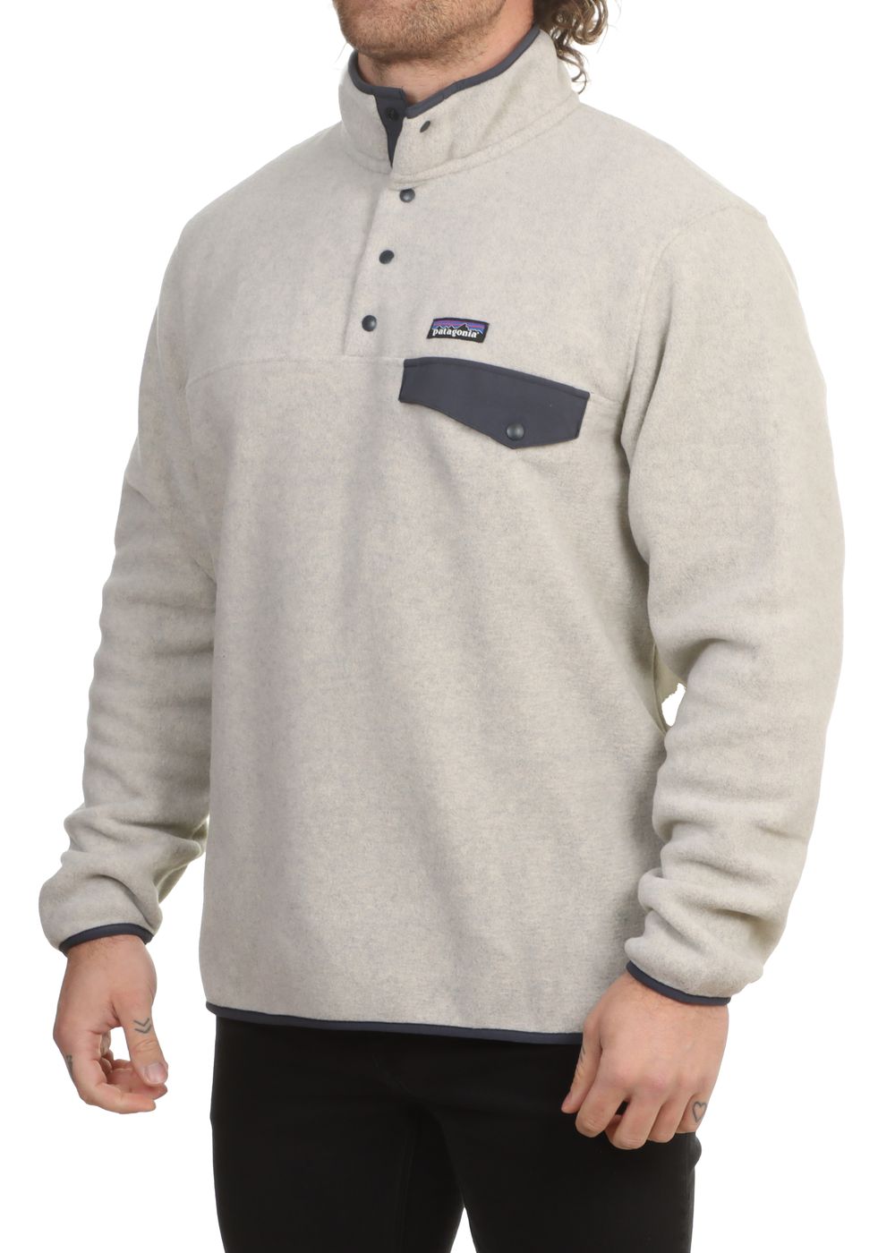 Patagonia Lightweight Synchilla Snap-T Fleece Oatmeal Blue