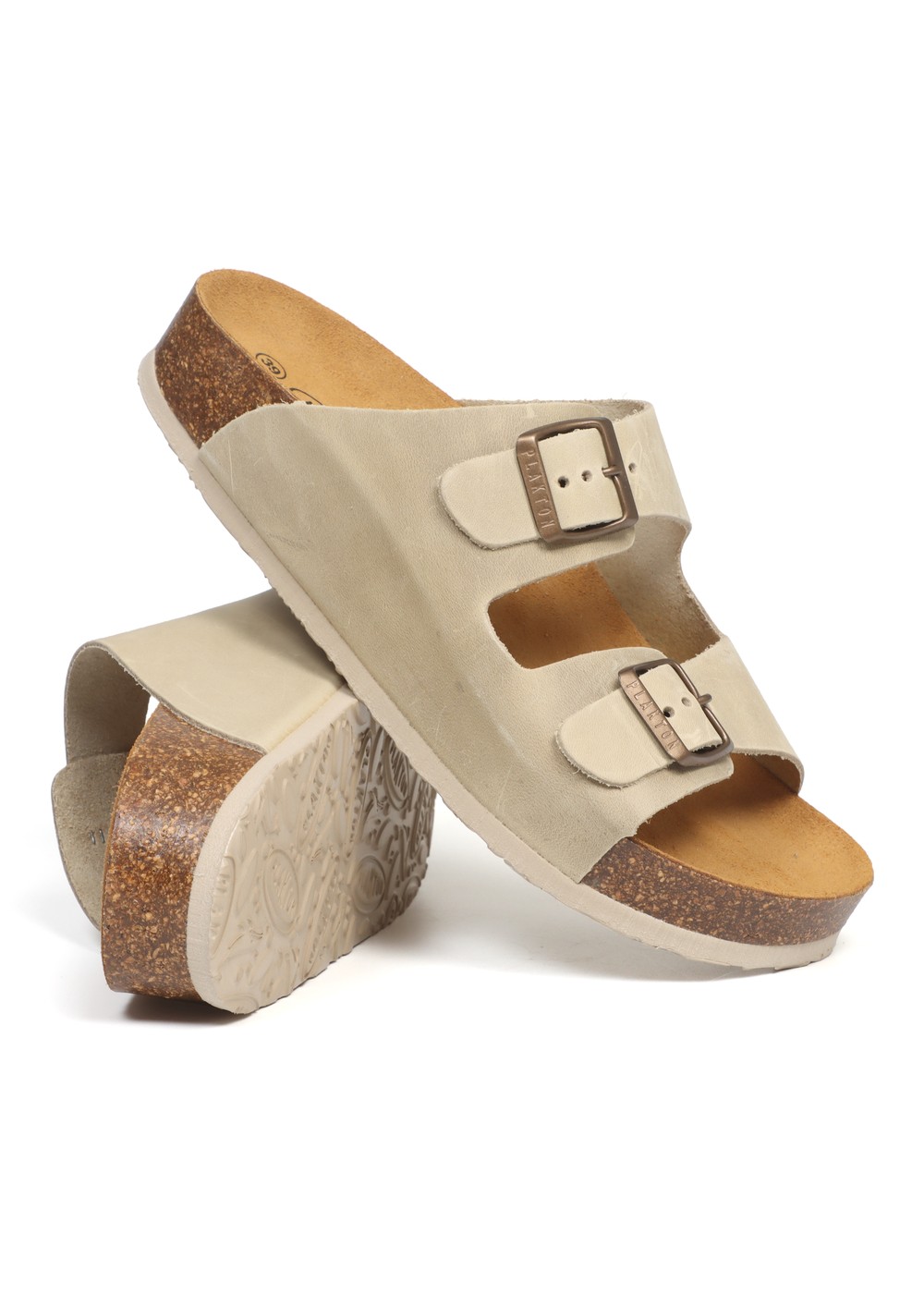 Plakton Beta Mid Leather Sandals Tobacco