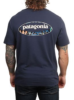 Patagonia 95 Oval Logo Tee New Navy