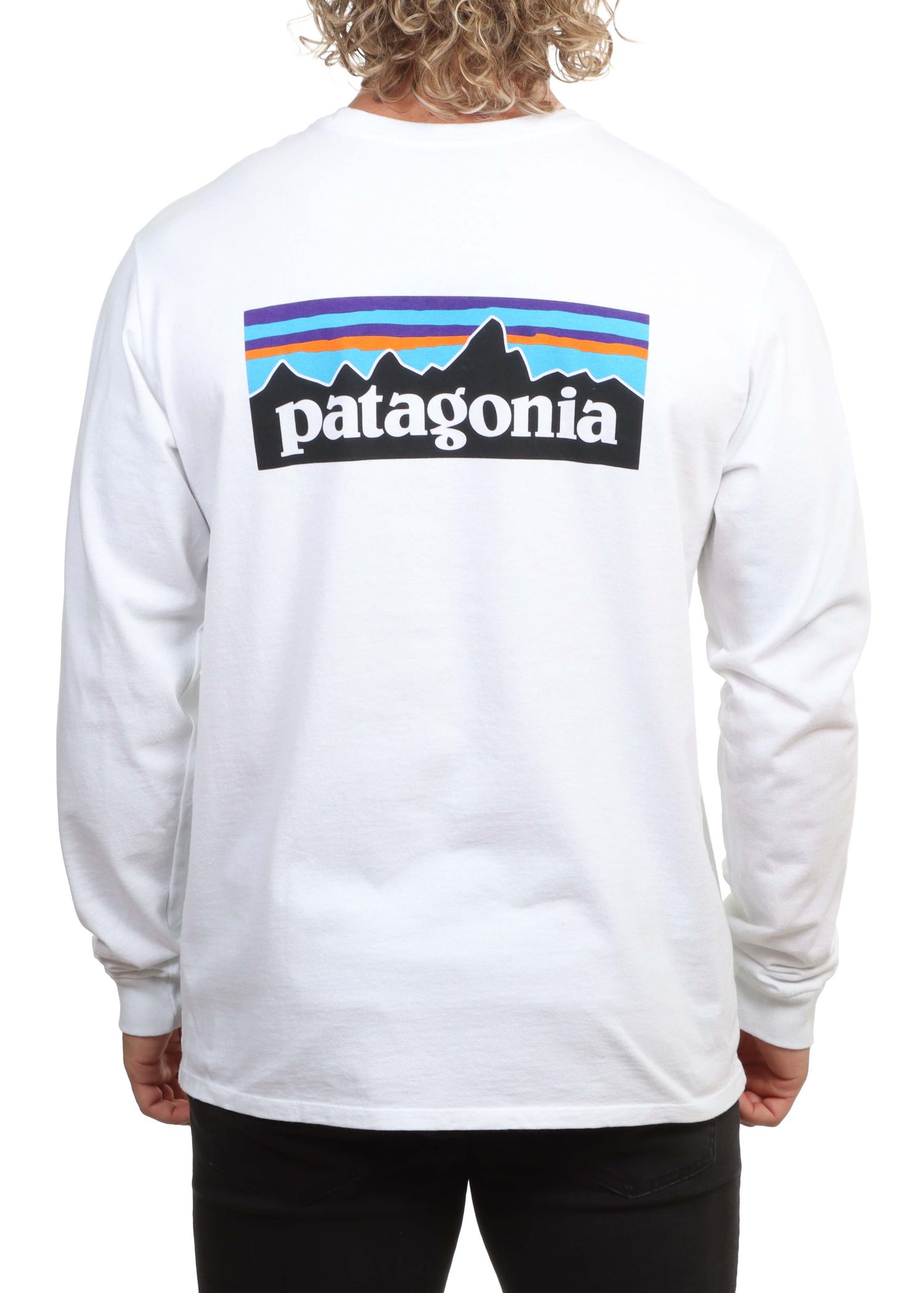 Patagonia P6 Logo Long Sleeve Fiber White