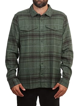 Patagonia Fjord Flannel Shirt Treeline Green