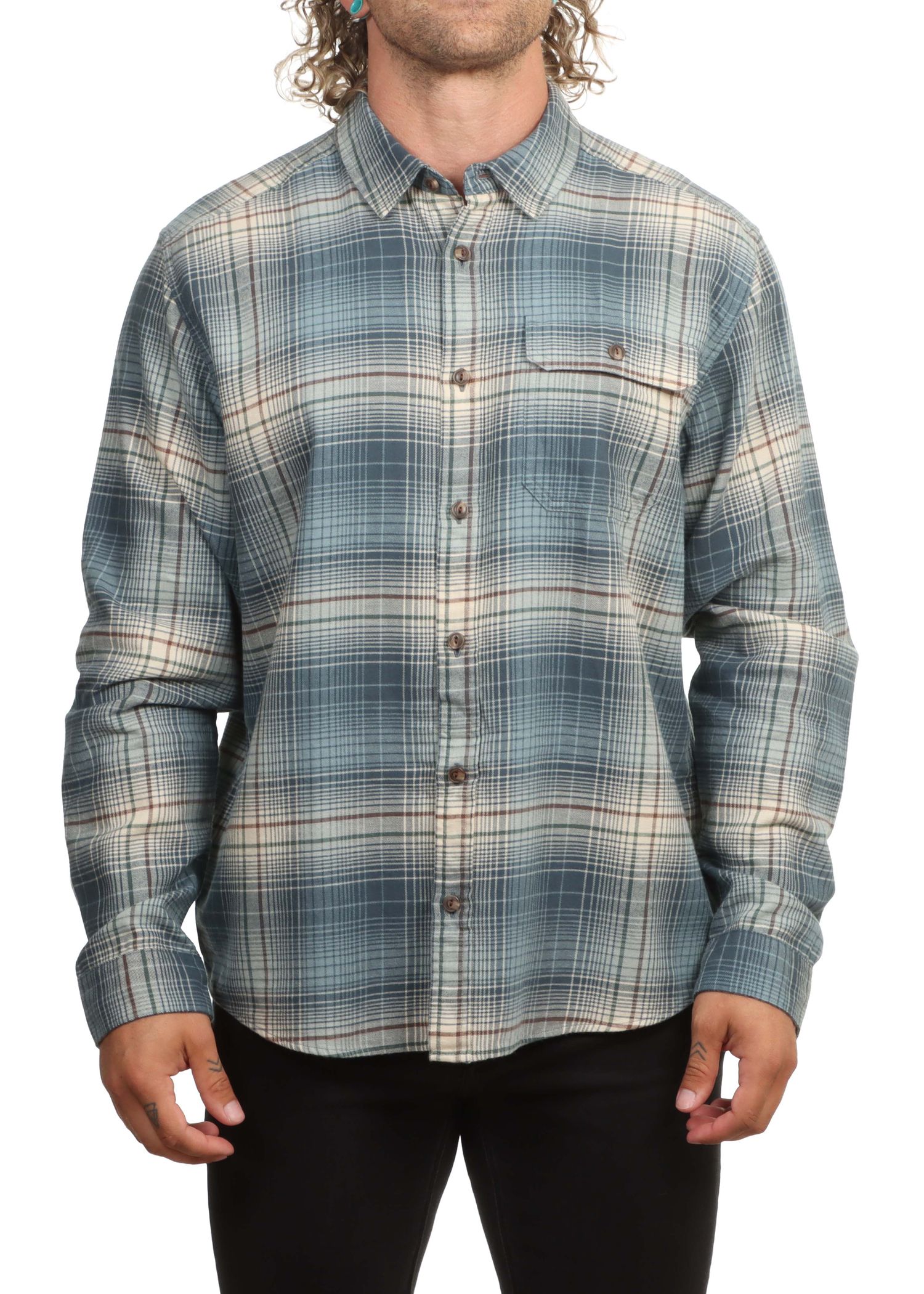 Patagonia LW Fjord Flannel Shirt Summit Blue