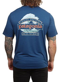 Patagonia Cap Cool Great Waves Tee Clement Blue