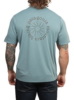 Patagonia Cap Cool Spoke Stencil Tee Blue Sage
