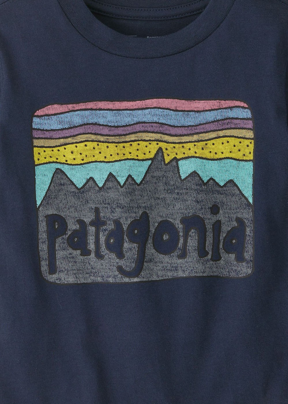 Patagonia Baby Fitz Roy Skies Tee Navy