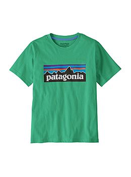 Patagonia Kids P6 Logo Tee Aqua Stone