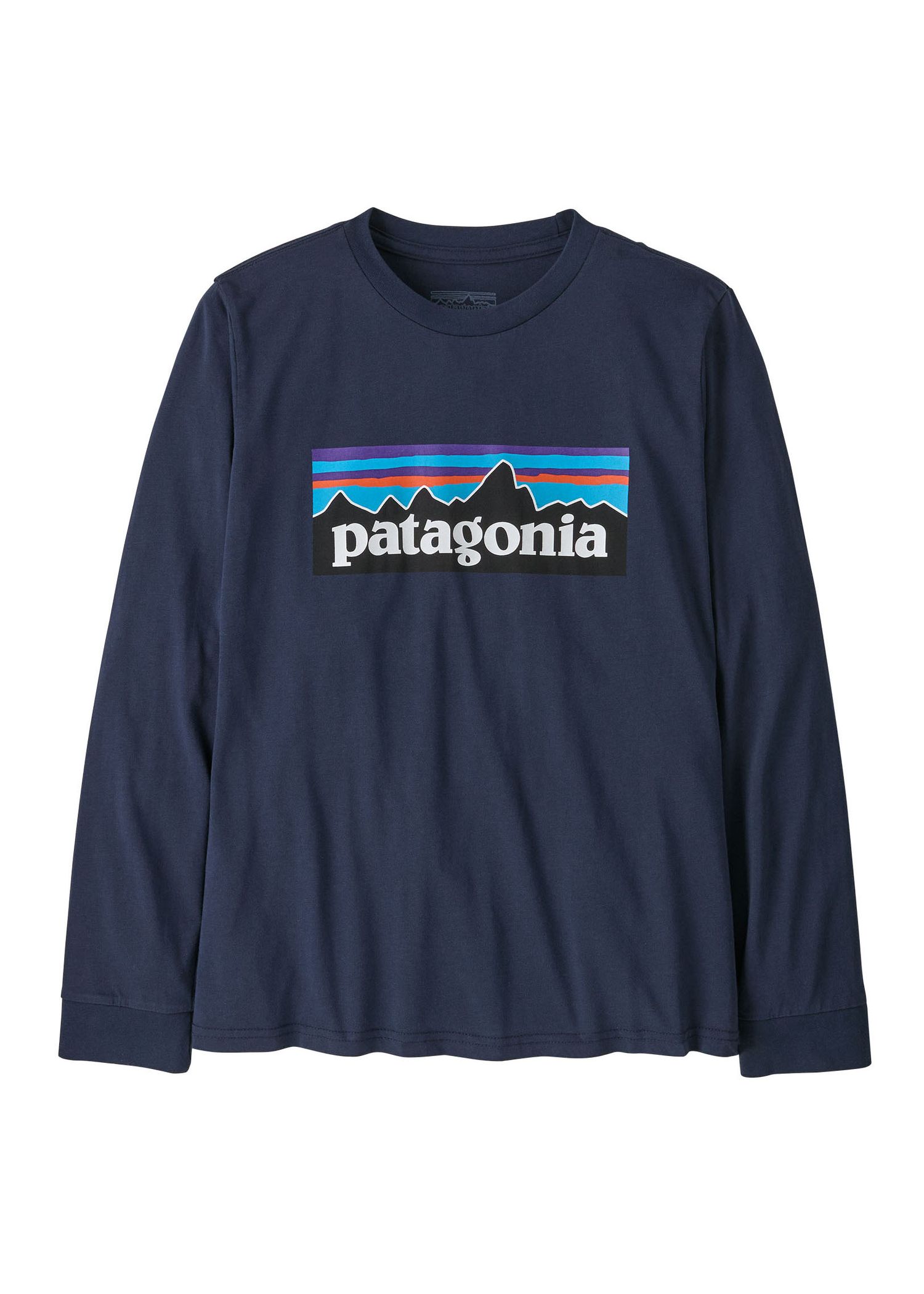 Patagonia Kids P6 Logo Long Sleeve Navy