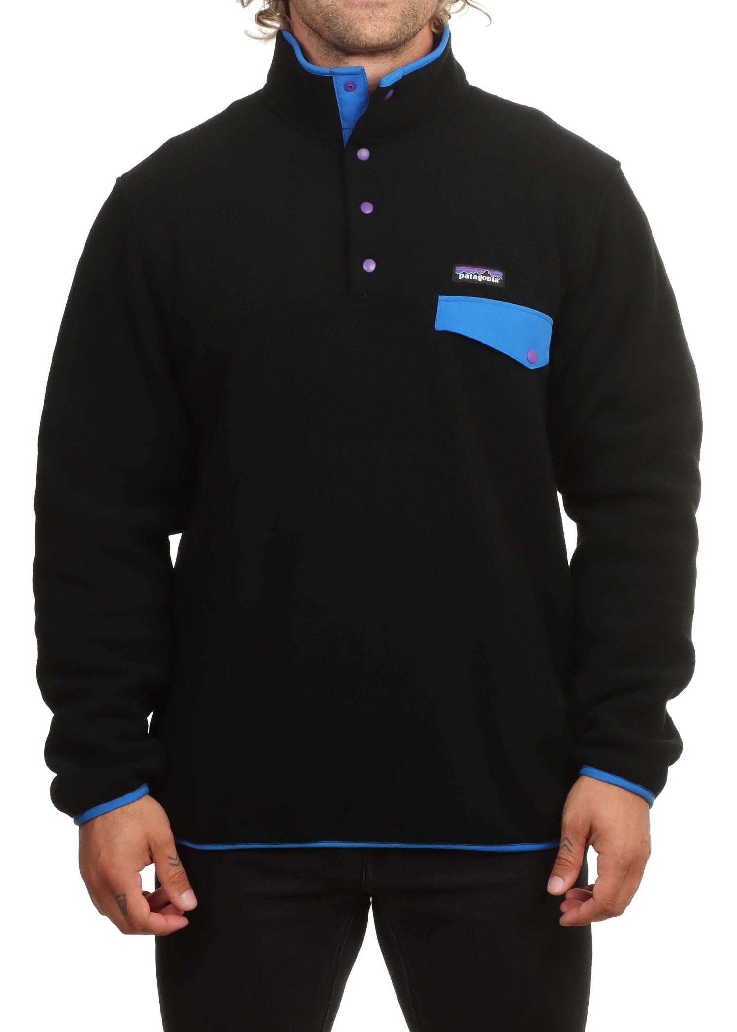 Patagonia LW Synch Snap T Fleece Black P6 Blue