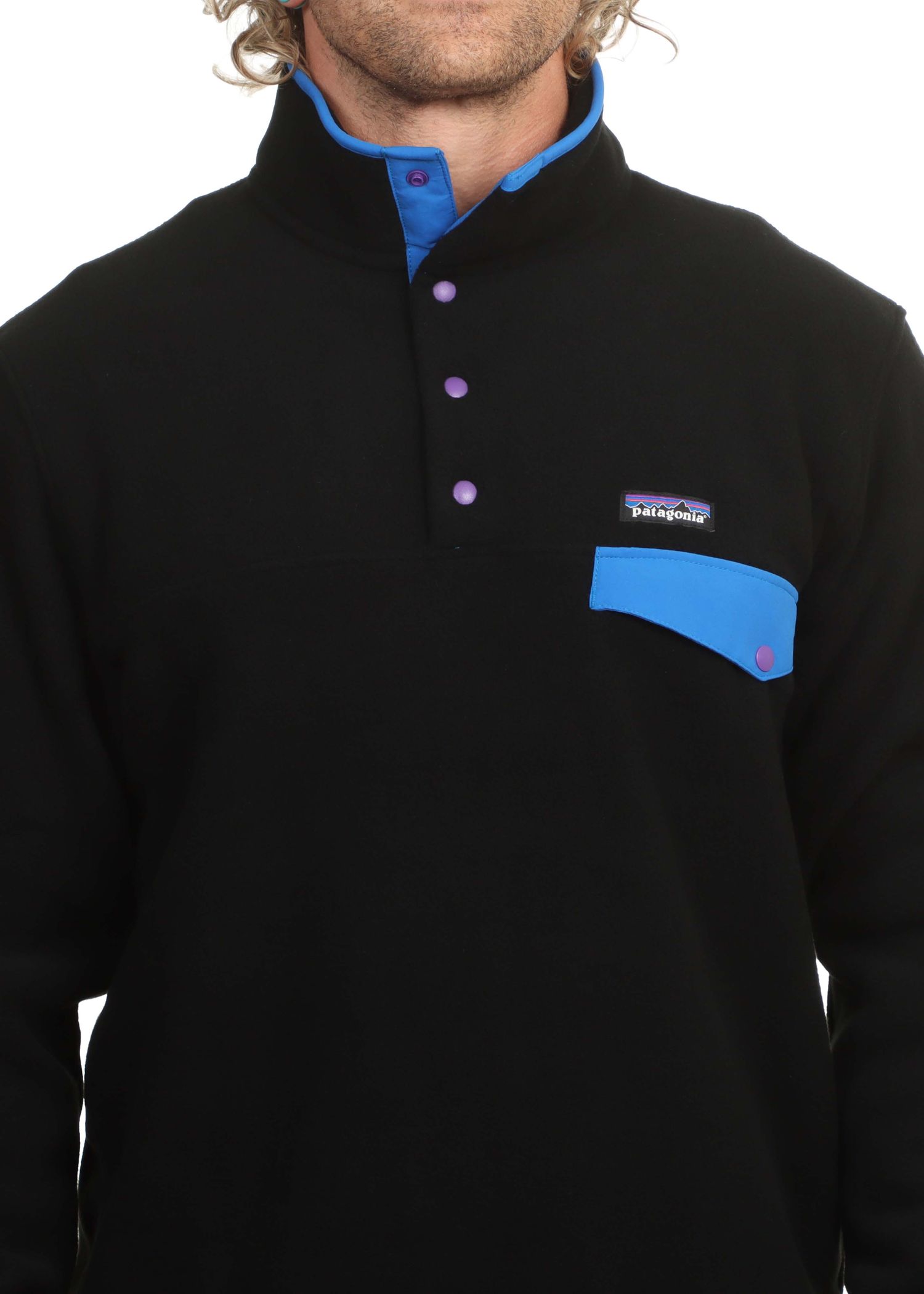 Patagonia Lightweight Synchilla Snap-T Fleece Black P6 Blue