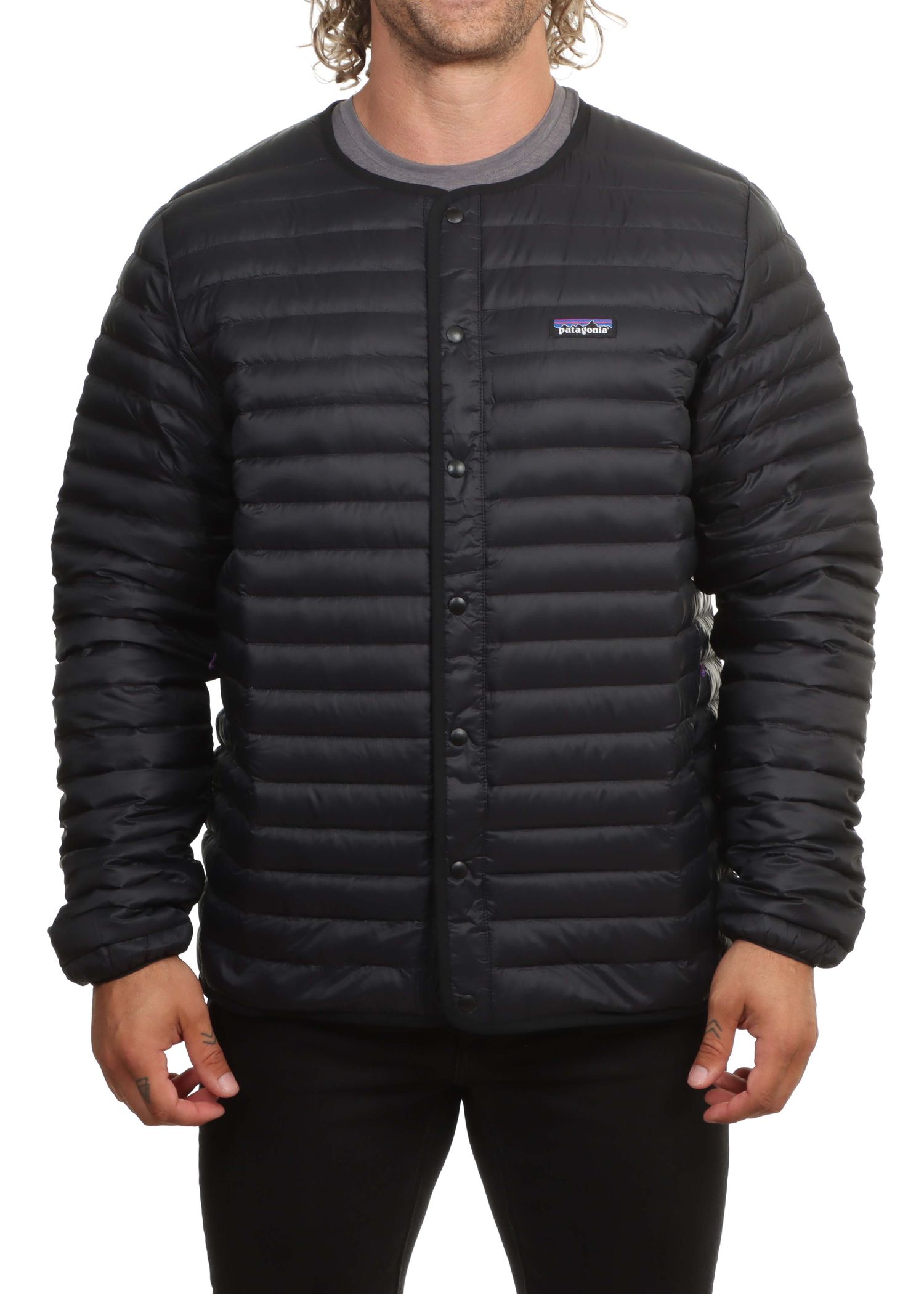 Patagonia LW Down Sweater Cardigan Jacket Black