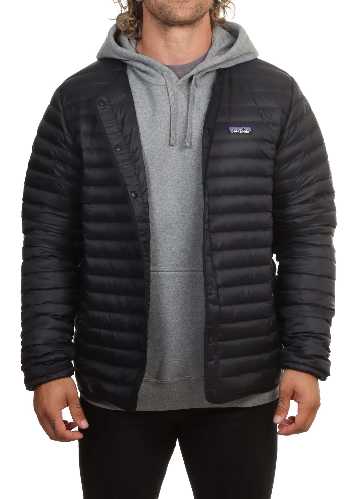 Patagonia LW Down Sweater Cardigan Jacket Black