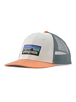 Patagonia P6 Logo LoPro Trucker Cap White Peach