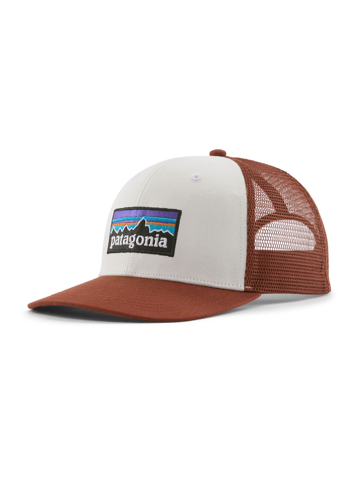 Patagonia P6 Logo Trucker Cap White Rusty Red