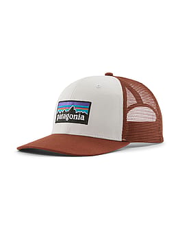 Patagonia P6 Logo Trucker Cap White Rusty Red