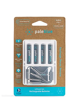 Pale Blue AAA USB-C Rechargeable Batteries 4 Pack