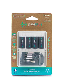 Pale Blue CR123A USB-C Rechargeable Battery 4 Pack