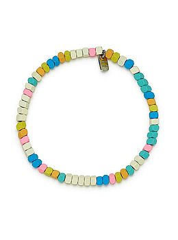 Pura Vida Bahama Bead Stretch Bracelet Silver