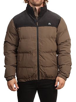 Ripcurl Fade Out Cord Puffer Jacket Chocolate