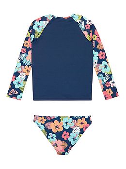 Roxy Little Girls Morning Flower Swim Top and Bottoms Indigo