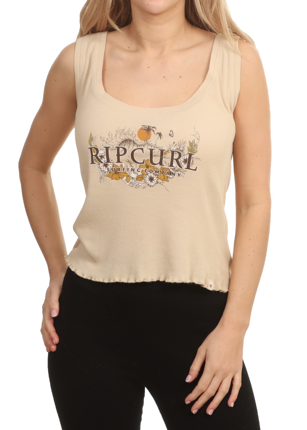 Ripcurl Oceans Together Ribbed Tank Natural